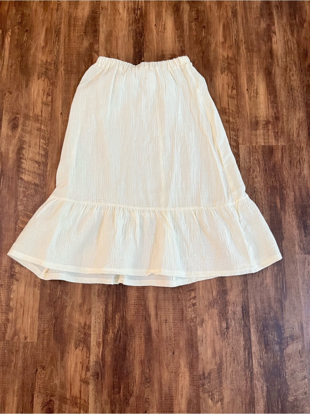 art class Cream Midi Ruffle-Hem Skirt